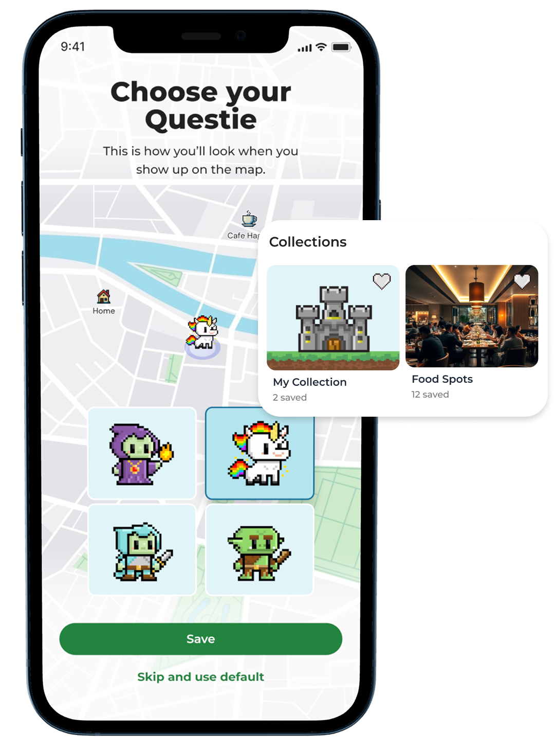 MapQuest app showing driver avatar selection